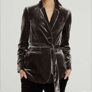 Ann Taylor Velvet Blazer in Deep Brown